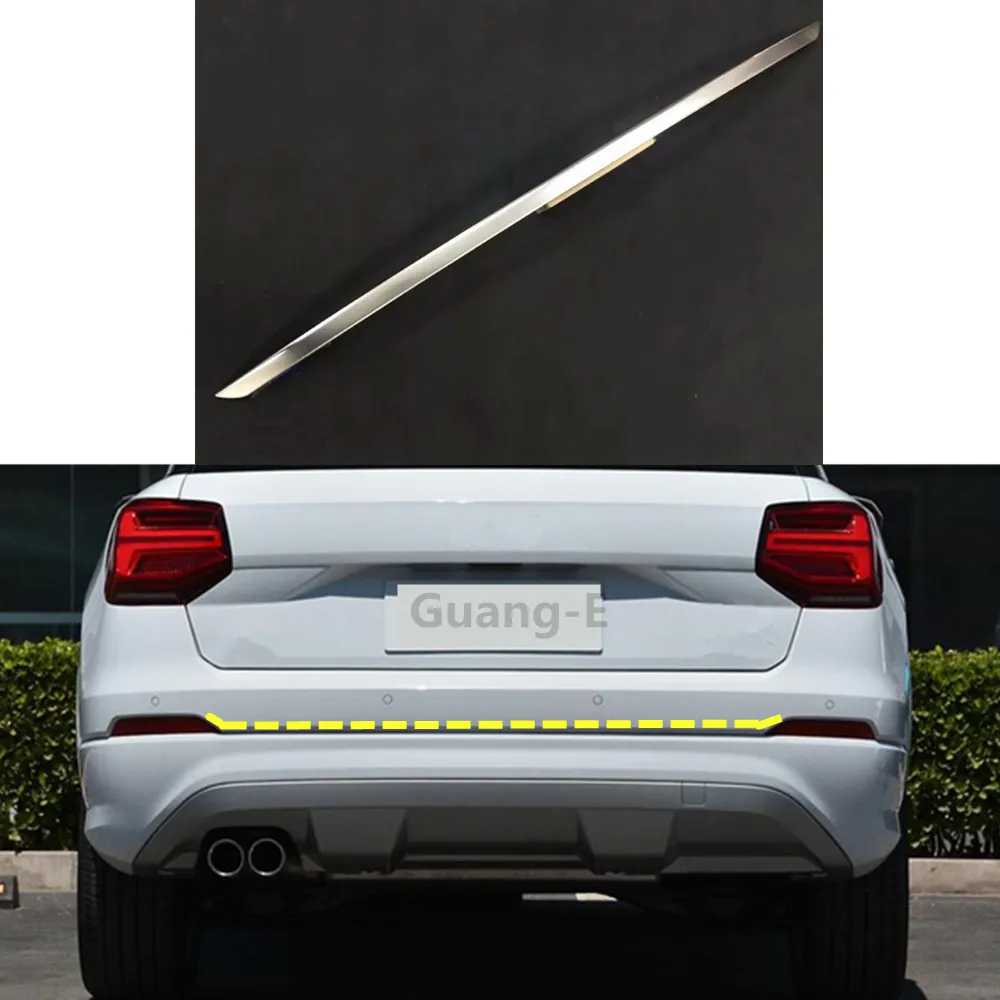 For Audi Q2 Q2l 2018 2019 2020 2021 Car Styling Cover Stainless Steel Rear Door Bottom Tailgate Frame Plate Trim Lamp Part 1pcs |