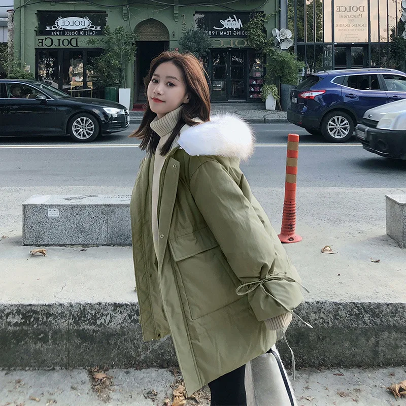Large Fur Collar Cotton-padded Clothes Women's Mid-length Korean-style INS down Coat Students Loose Thick CHIC Hooded Workwear C
Large Fur Collar Cotton-padded Clothes Women's Mid-length Korean-style INS down Coat Students Loose Thick CHIC Hooded Workwear C