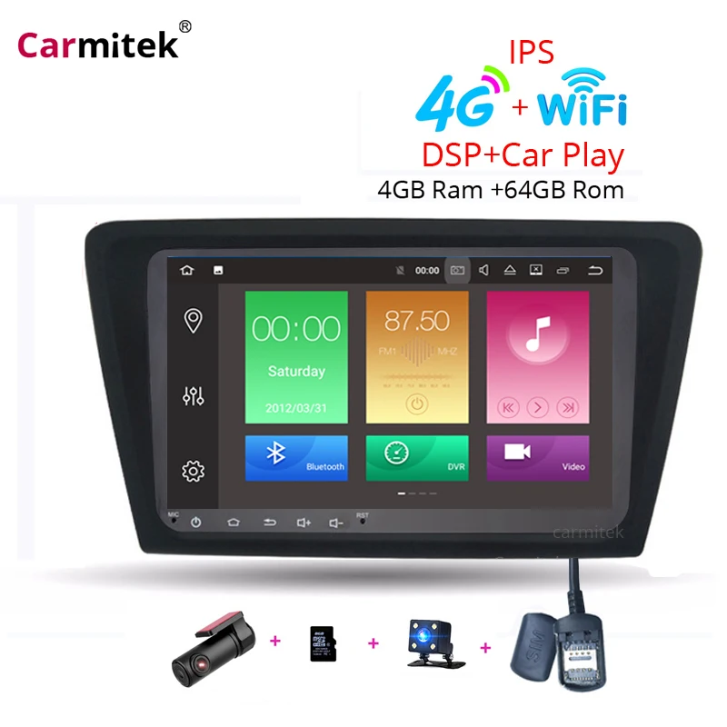 Автомагнитола 4 Гб 64 ГБ с DSP IPS Android радио GPS мультимедиа для VW Skoda Rapid 2013 2018 Volkswage Santana