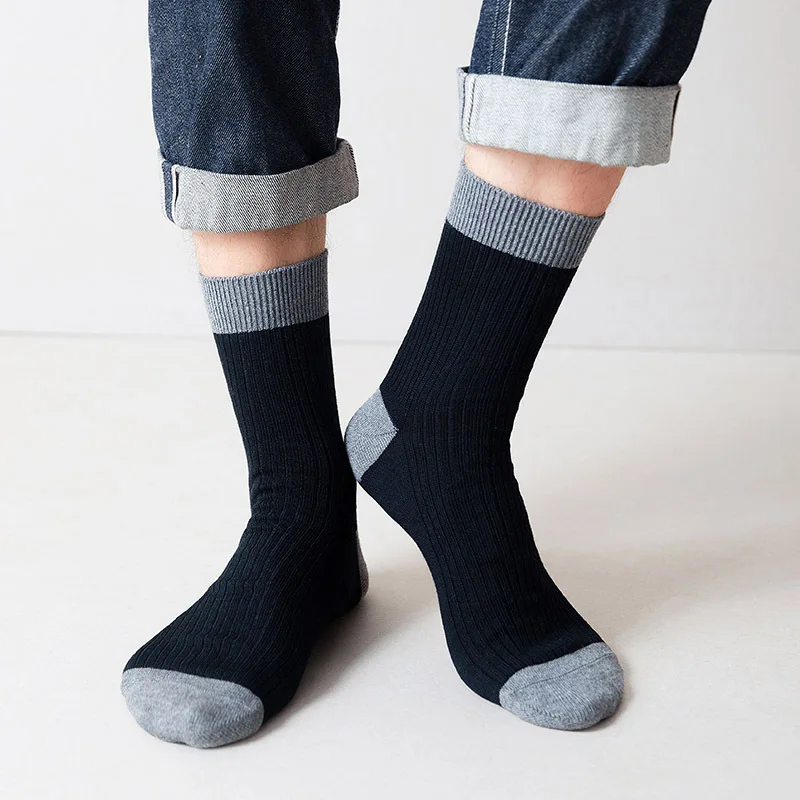MENS BUSINESS BICOLOR COMBED COTTON SEAMLESS DOUBLE CYLINDER LOOSE WELT DRESS SOCK CREW
MENS BUSINESS BICOLOR COMBED COTTON SEAMLESS DOUBLE CYLINDER LOOSE WELT DRESS SOCK CREW