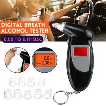 Alcohol Testing Breath Tester Detector Breathalyzer Analyzer Test Keychain Breathalyser Device LCD Digital Screen+10 Mouthpieces
Alcohol Testing Breath Tester Detector Breathalyzer Analyzer Test Keychain Breathalyser Device LCD Digital Screen+10 Mouthpieces