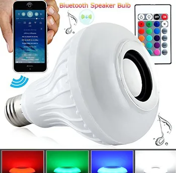 RGB Wireless Bluetooth Speaker LED Bulb E27 B22 12W Smart led lamp Music Player Audio with 24 Keys Remote Control
RGB Wireless Bluetooth Speaker LED Bulb E27 B22 12W Smart led lamp Music Player Audio with 24 Keys Remote Control