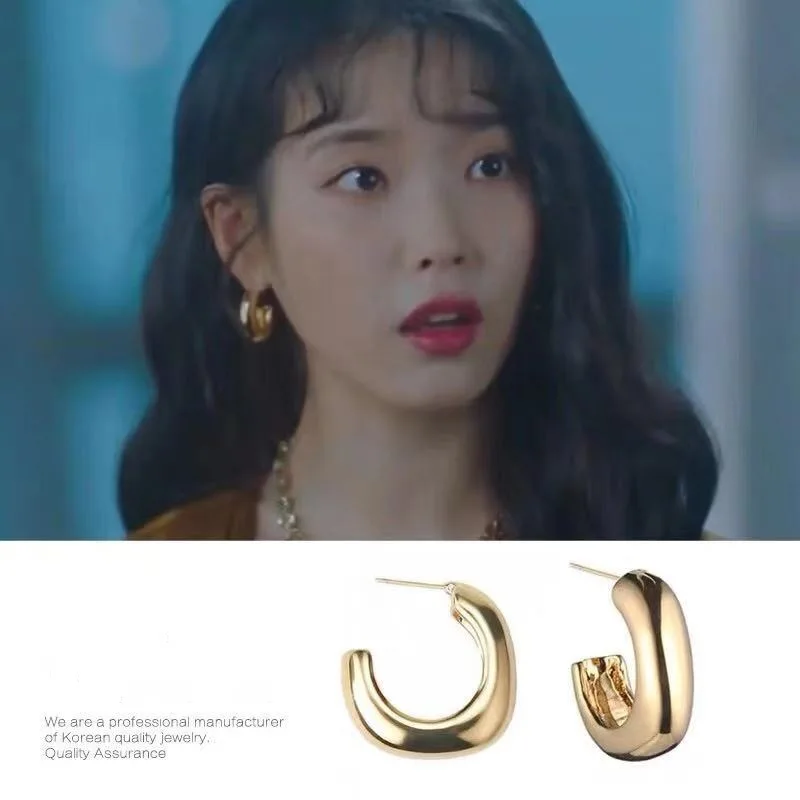 Корея Новый горячий модный золотого цвета круглые гвоздики серьги для женщин