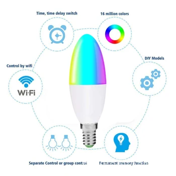 7W WIFI smart bulb E27 B22 RGB color LED light program operation Alexa Google assistant control alarm clock
7W WIFI smart bulb E27 B22 RGB color LED light program operation Alexa Google assistant control alarm clock