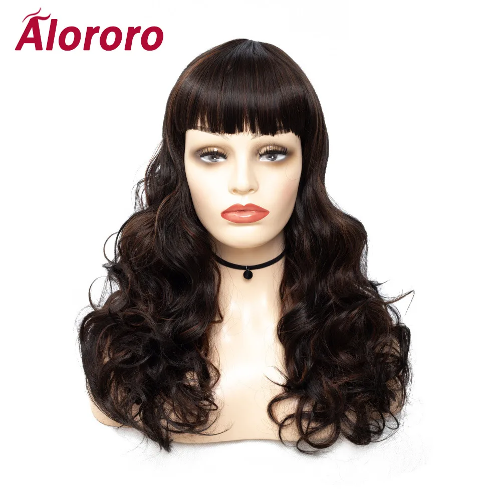 Alororo Natural Ombre Synthetic Wigs for Black Women High Temperature Long Curly with Bangs Fake Hair for Party Fashion Lady
Alororo Natural Ombre Synthetic Wigs for Black Women High Temperature Long Curly with Bangs Fake Hair for Party Fashion Lady