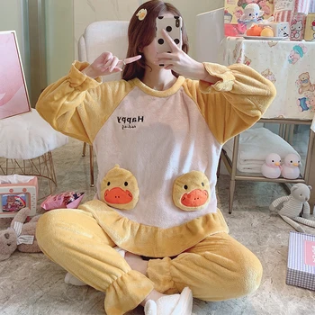 New Soft Long Sleeve Long Pants Pajamas Set Sleepwear Fashion Style Casual Style Cartoon Printing Flannel Warm Winter 
New Soft Long Sleeve Long Pants Pajamas Set Sleepwear Fashion Style Casual Style Cartoon Printing Flannel Warm Winter