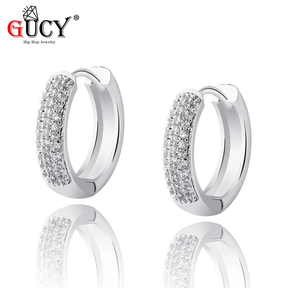 GUCY Round Men Women Stud Earring Gold Silver Iced Cubic Zircon Screw Back Earrings Hip Hop Jewelry
GUCY Round Men Women Stud Earring Gold Silver Iced Cubic Zircon Screw Back Earrings Hip Hop Jewelry