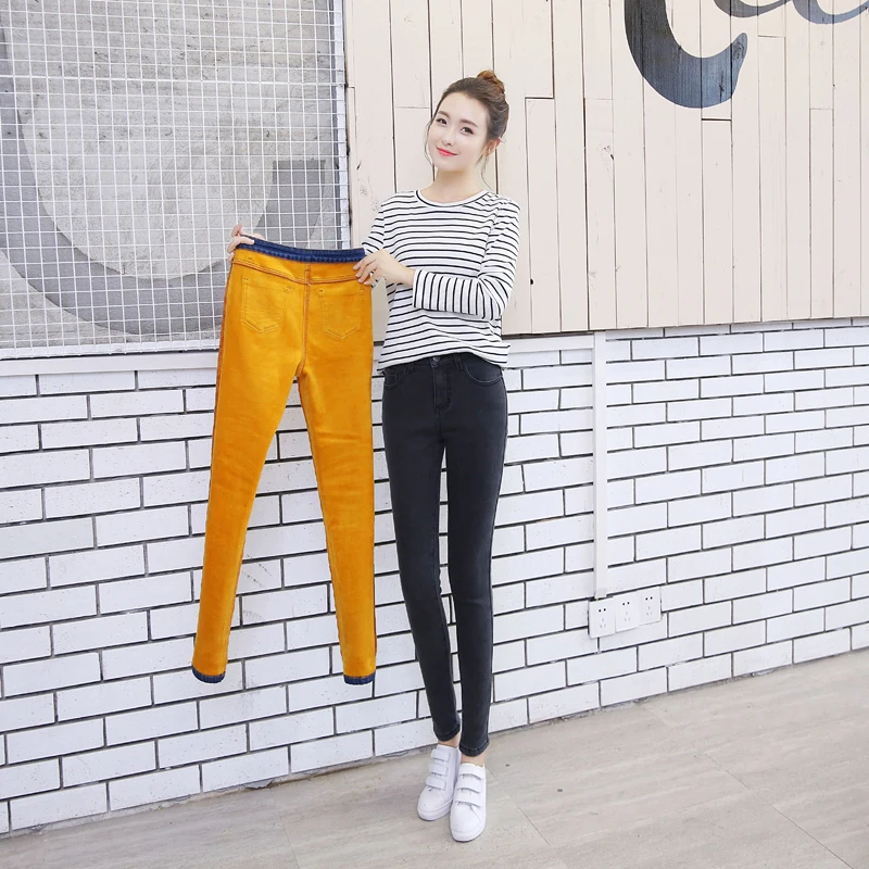Jeans women with velvet high waist pencil pants thickening 2019 Korean version new fashion Slim large size stretch long pants
Jeans women with velvet high waist pencil pants thickening 2019 Korean version new fashion Slim large size stretch long pants