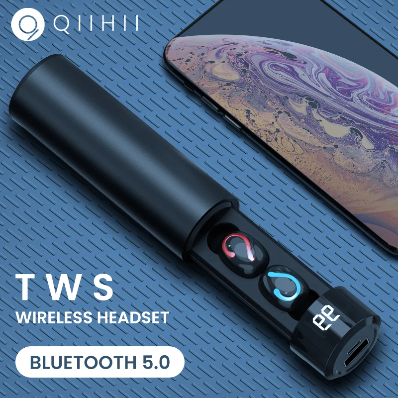 QIIHII Wireless Bluetooth Earphone Stereo True Wireless Earbuds Bluetooth Headset Noise Canceling Headphone With Charging Box
QIIHII Wireless Bluetooth Earphone Stereo True Wireless Earbuds Bluetooth Headset Noise Canceling Headphone With Charging Box