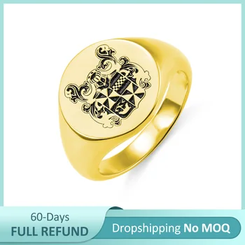 Sweey Dropshipping Personalized Ring with Engraved Family crest Ring copper/sliver Best Father's Day Gift Fashion Unique Gift 
Sweey Dropshipping Personalized Ring with Engraved Family crest Ring copper/sliver Best Father's Day Gift Fashion Unique Gift