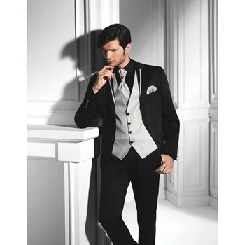 Generous Black Mens Wedding Suits Notched Lapel Mens Suits Tuxedos Two Button Groomsmen Suits (Jacket+Pants+Vest) A103
Generous Black Mens Wedding Suits Notched Lapel Mens Suits Tuxedos Two Button Groomsmen Suits (Jacket+Pants+Vest) A103