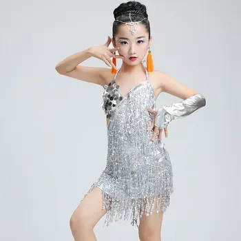 Sequin Fringe Dress Dance Gold Latin Competition Costumes For Girls Salsa Dresses With Tassels Samba Clothing Children Ballroom
Sequin Fringe Dress Dance Gold Latin Competition Costumes For Girls Salsa Dresses With Tassels Samba Clothing Children Ballroom
