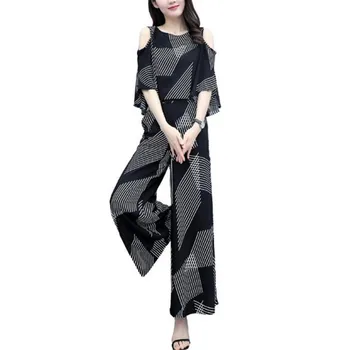 2020 Summer Women Casual New Style Elegant Fashion Design Printed Cold Shoulder T-Shirt And Ankle-Length Wide Leg Pants Set A56
2020 Summer Women Casual New Style Elegant Fashion Design Printed Cold Shoulder T-Shirt And Ankle-Length Wide Leg Pants Set A56