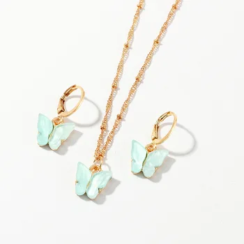 Butterfly Necklace and Butterfly Earring Set Woman Jewelry Candy Color Series Sweet Pendant Exclusive for Girls
Butterfly Necklace and Butterfly Earring Set Woman Jewelry Candy Color Series Sweet Pendant Exclusive for Girls