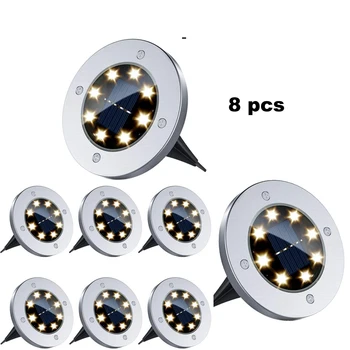4-8pcs Super Solar Power Buried Light Ground With 16LED 2V/100mA Lamp Outdoor Path Garden Decking Underground Lamps Dropshipping