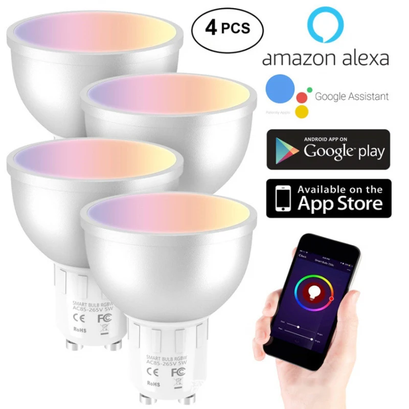 Smart WIFI Spotlight GU10 E27 E26 B22 Voice Control 5W RGB Color Changing Bulb Lamp Mobile APP Remote Control LED Bulb MR16
Smart WIFI Spotlight GU10 E27 E26 B22 Voice Control 5W RGB Color Changing Bulb Lamp Mobile APP Remote Control LED Bulb MR16