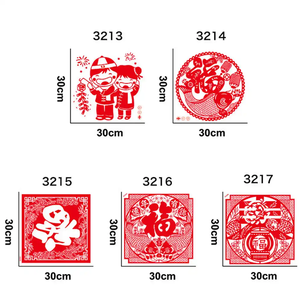 wall sticker window sticker happy new year waterproof 2019 red