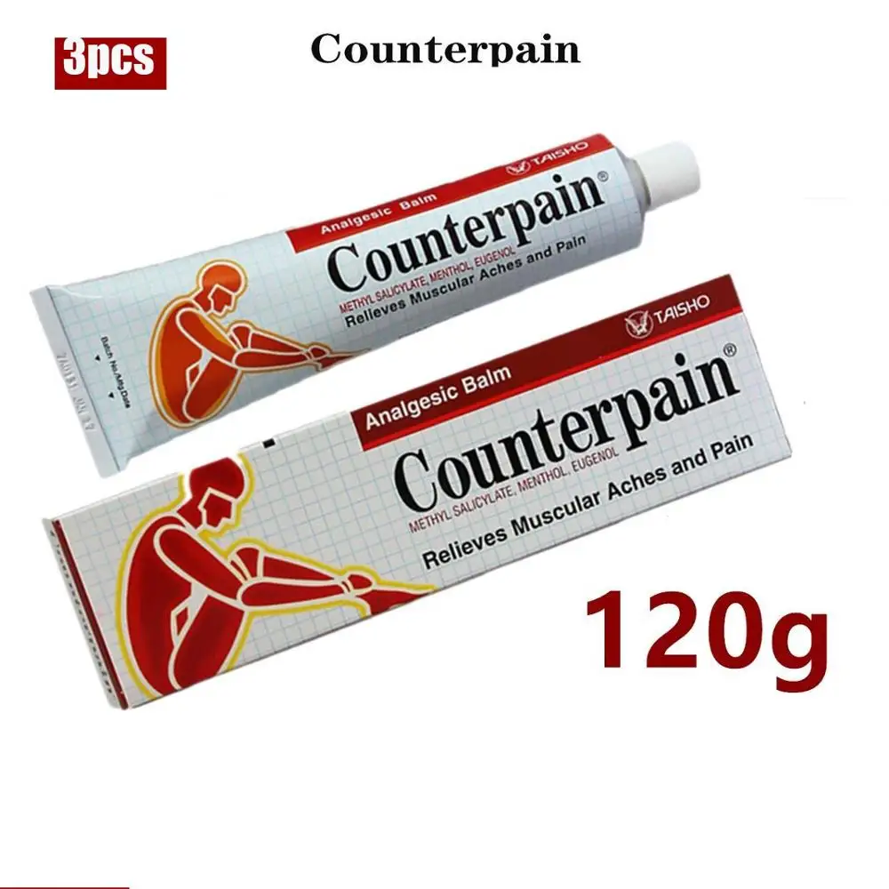 3pcs/lot 120g Counterpain Analgesic Ointment Relieves Joint Arthritis Pain Muscle Ache Sports Injury Sprain Massage Thailand |