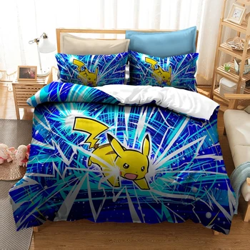 Blue Lightning 3d Pikachu Bedding Set Cute Cartoon Character Printed Duvet Cover Set Pillowcase AU EU US Twin Queen King Size
Blue Lightning 3d Pikachu Bedding Set Cute Cartoon Character Printed Duvet Cover Set Pillowcase AU EU US Twin Queen King Size