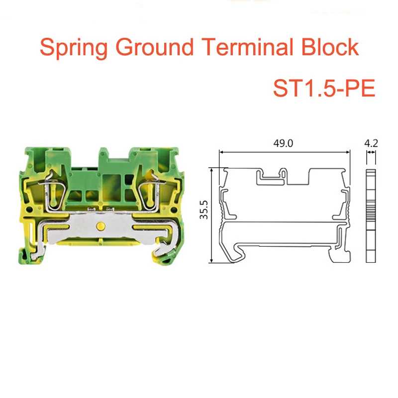 ST1.5-PE spring ground terminals block 1.5mm2