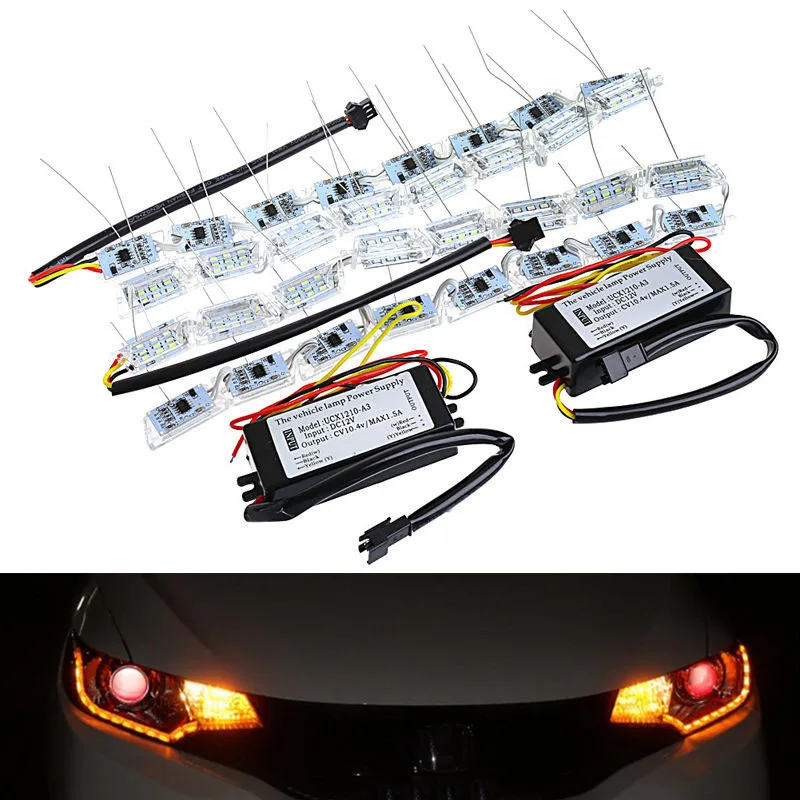 CARCHET turn LED car race horse crystal tear eye lamp telescopic two-color water turn signal 16LED daily light white and yellow
CARCHET turn LED car race horse crystal tear eye lamp telescopic two-color water turn signal 16LED daily light white and yellow