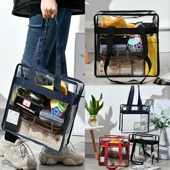 Women Clear Tote Bag Crystal PVC Handbag Tote Shoulder Transparent Beach Fashion Waterproof Portable Makeup Bag Ladies Hot
Women Clear Tote Bag Crystal PVC Handbag Tote Shoulder Transparent Beach Fashion Waterproof Portable Makeup Bag Ladies Hot