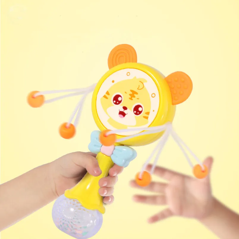 Baby Music Teether Rattle 0-12 Months Toy Hand Drum with Cartoon Animal Education Toys Newborn Stroller Crib Drum-shaped Rattle
Baby Music Teether Rattle 0-12 Months Toy Hand Drum with Cartoon Animal Education Toys Newborn Stroller Crib Drum-shaped Rattle