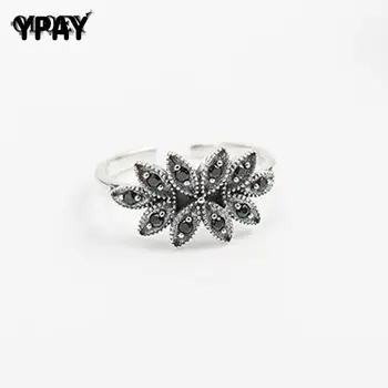 YPAY NEW 925 Sterling Silver Open Ring Vintage Style Leaves Black Clear CZ Adjustable Rings for Women Fine Jewelry Gift YMR426
YPAY NEW 925 Sterling Silver Open Ring Vintage Style Leaves Black Clear CZ Adjustable Rings for Women Fine Jewelry Gift YMR426