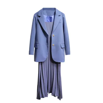 Temperament plus size XL-5XL Tide Women Spring and Autumn Wear New Small suit Jacket + Pleated Sling Loose Dress Two-piece Suit
Temperament plus size XL-5XL Tide Women Spring and Autumn Wear New Small suit Jacket + Pleated Sling Loose Dress Two-piece Suit