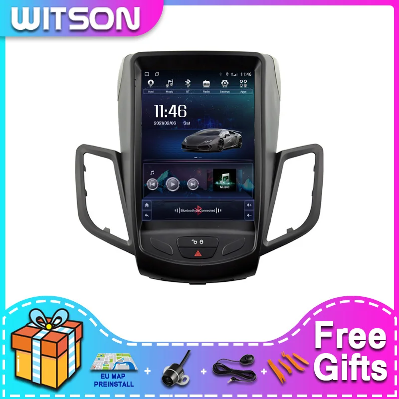 WITSON TESLA STYLE Android 11 автомобильный DVD-плеер для FORD FIESTA 2009-2013 4G RAM 64 ROM мультимедийный