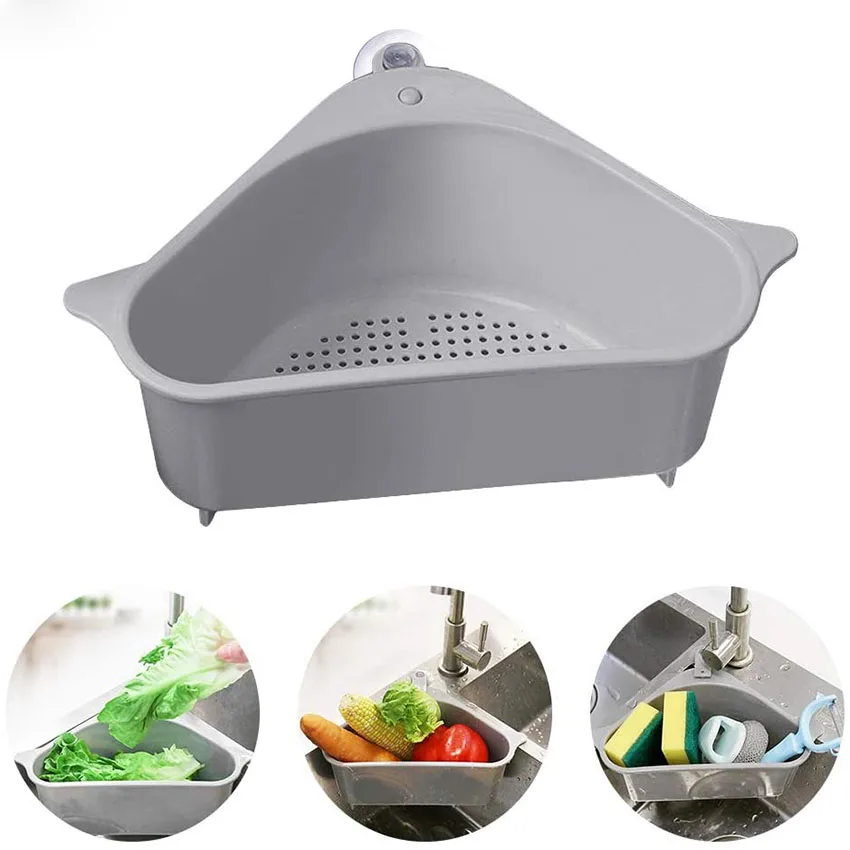 Triangular Sink Strainer Drain Vegetable Fruit Drainer Basket Sponge Storage Rack Sink Filter Shelf Kitchen Accessories
Triangular Sink Strainer Drain Vegetable Fruit Drainer Basket Sponge Storage Rack Sink Filter Shelf Kitchen Accessories