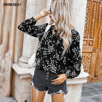 Tops Women Blouse Autumn Spring Casual Long Sleeve Shirt Elegant Black Bow Tie Front Blouses Fall Clothes For Women 2020 Fashion
Tops Women Blouse Autumn Spring Casual Long Sleeve Shirt Elegant Black Bow Tie Front Blouses Fall Clothes For Women 2020 Fashion
