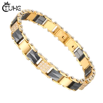 Classic Rhinestones Stainless Steel Bracelets For Women Statement Healthy Ceramic Bangle Jewelry Party Fashion Accessories 
Classic Rhinestones Stainless Steel Bracelets For Women Statement Healthy Ceramic Bangle Jewelry Party Fashion Accessories