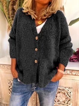 Women Cardigans Sweater V Neck Solid Loose Knitwear Single Breasted Casual Knit Cardigan Outwear Winter Jacket Coat Sweater
Women Cardigans Sweater V Neck Solid Loose Knitwear Single Breasted Casual Knit Cardigan Outwear Winter Jacket Coat Sweater