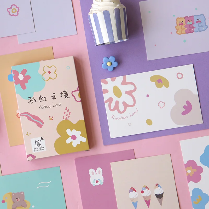30 Sheets/Set Novelty Rainbow Land Postcard Cute Flowers Greeting Card Message Card Birthday Letter Gift Card
30 Sheets/Set Novelty Rainbow Land Postcard Cute Flowers Greeting Card Message Card Birthday Letter Gift Card