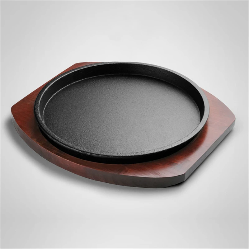 Фото Круглая железная тарелка для дома Корейская жареного стейка барбекю чугунная |