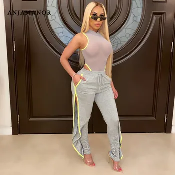 ANJAMANOR Side Slit Stacked Sweatpants Women High Waisted Joggers Fashion Streetwear Comfortable Pants Sexy Trousers D73-AF22
ANJAMANOR Side Slit Stacked Sweatpants Women High Waisted Joggers Fashion Streetwear Comfortable Pants Sexy Trousers D73-AF22