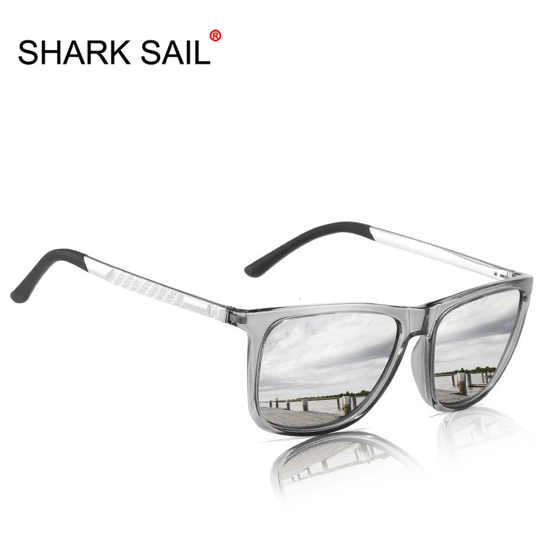 

SHARK SAIL Classic Square Polarized Sunglasses Men Women Brand Designer Vintage Driving Goggle Mirror Male Sun Glasses UV400