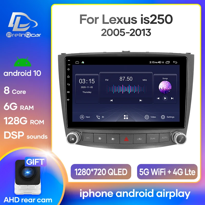 Автомобильная Мультимедийная система prelingcar Android 10 0 4G Lte GPS-навигатор для LEXUS IS250