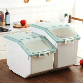 Rice Storage Container Airtight Food Container with Sealed Cereal Grain Organizer with Wheels for Kitchen
Rice Storage Container Airtight Food Container with Sealed Cereal Grain Organizer with Wheels for Kitchen