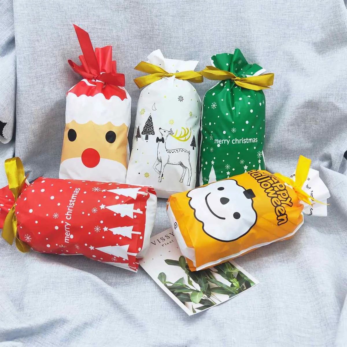 drawstring gift bags for merry christmas gift bags santa claus