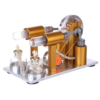 Two-cylinder Stirling Engine Model Physics Experiment Generator Model (Random Color of Bulb) - Golden
Two-cylinder Stirling Engine Model Physics Experiment Generator Model (Random Color of Bulb) - Golden
