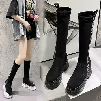 Over Knee Boots For Women's Flock Boots Knee High Boots Leather Slim Warm Shoe Woman Fat Elastic Thick Sole Platform Botas Mujer
Over Knee Boots For Women's Flock Boots Knee High Boots Leather Slim Warm Shoe Woman Fat Elastic Thick Sole Platform Botas Mujer