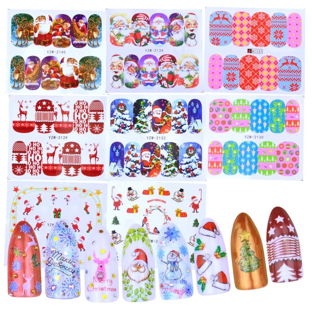 1 Sheet Nail sticker New Year Tattoo Christmas Water Decal Santa Claus Snowman Full Wraps Designs Decals Nail Art
1 Sheet Nail sticker New Year Tattoo Christmas Water Decal Santa Claus Snowman Full Wraps Designs Decals Nail Art