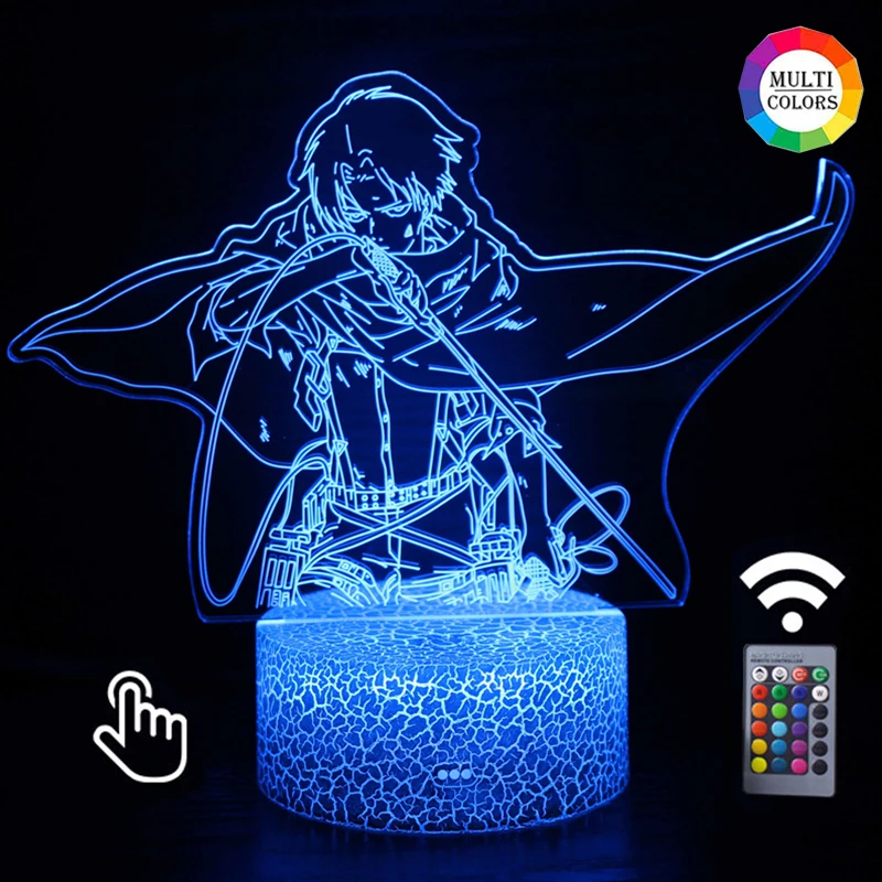 Anime Attack on Titan 3d Lamp Levi Ackerman light for Bedroom Decoration Attack on Titan LED Night Light Levi Kids Gift
Anime Attack on Titan 3d Lamp Levi Ackerman light for Bedroom Decoration Attack on Titan LED Night Light Levi Kids Gift