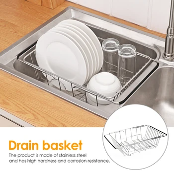 Stainless Steel Expandable Dish Rack Drain Basket Dish Drainer Drying Rack Kitchen Drain Shelf Sink Water Filter Dropshipping
Stainless Steel Expandable Dish Rack Drain Basket Dish Drainer Drying Rack Kitchen Drain Shelf Sink Water Filter Dropshipping