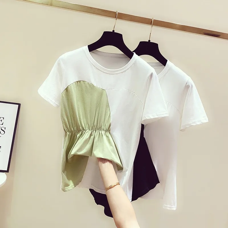2020 Spring and Summer New Korean Version T-shirt Women's Irregular Hem Round Neck Short Sleeve T-shirt Casual Tahirt Teea Top
2020 Spring and Summer New Korean Version T-shirt Women's Irregular Hem Round Neck Short Sleeve T-shirt Casual Tahirt Teea Top
