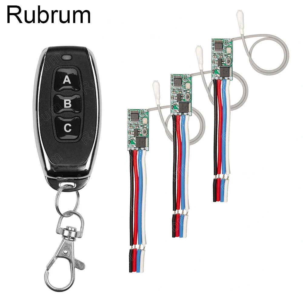 Rubrum 433mhz Mini Wireless Remote Control Switch RF Push Button Transmitter Receiver 3.7v 4.5v 9v 12v 24v Power Switch Module
Rubrum 433mhz Mini Wireless Remote Control Switch RF Push Button Transmitter Receiver 3.7v 4.5v 9v 12v 24v Power Switch Module