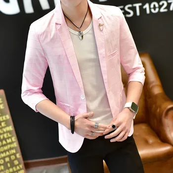 2019 Seven Points Sleeve Suit Male Top Trend Middle Sleeve Small Suit Male Short Sleeve Suit Coat 
2019 Seven Points Sleeve Suit Male Top Trend Middle Sleeve Small Suit Male Short Sleeve Suit Coat