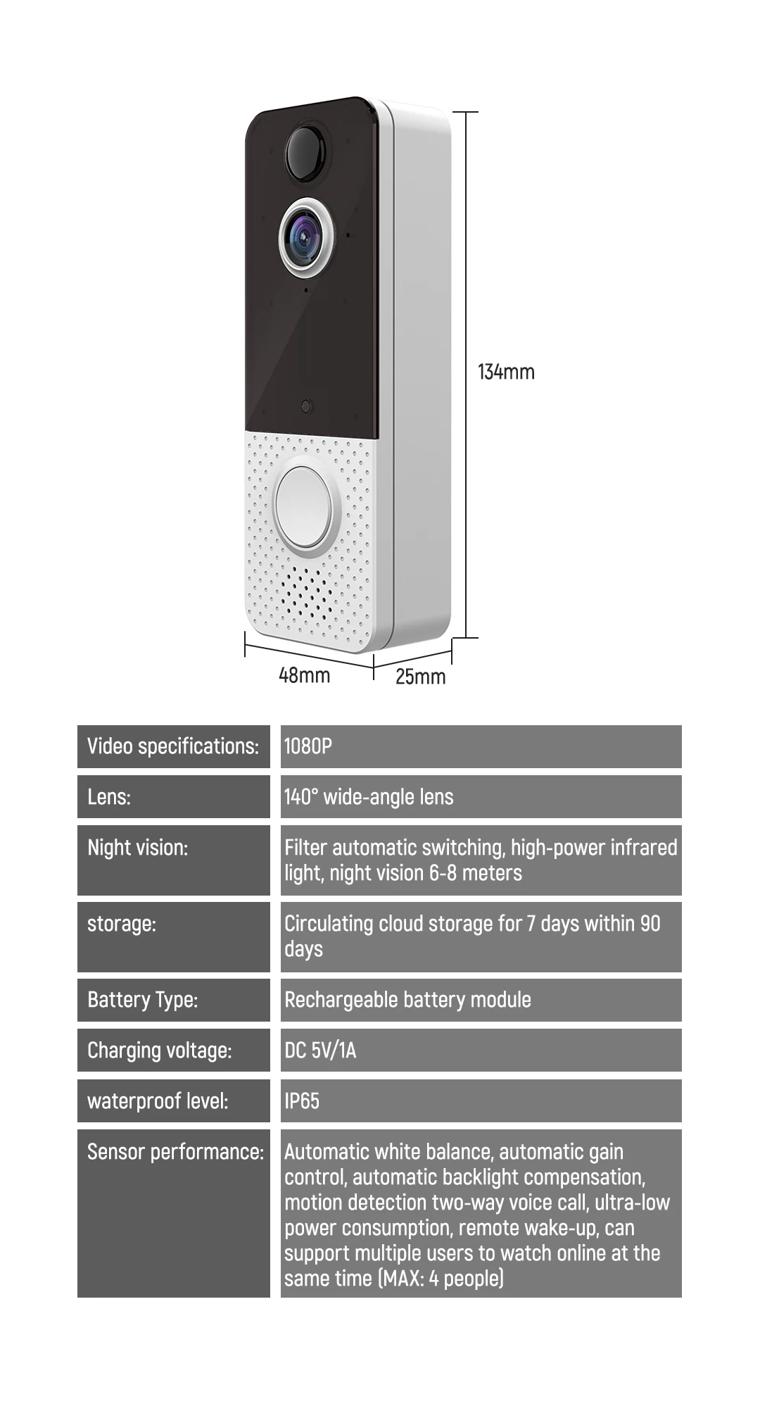 Shop Generic T8 Video Doorbell Wifi 1080p Wireless Door Bell Security Motion Sensor For